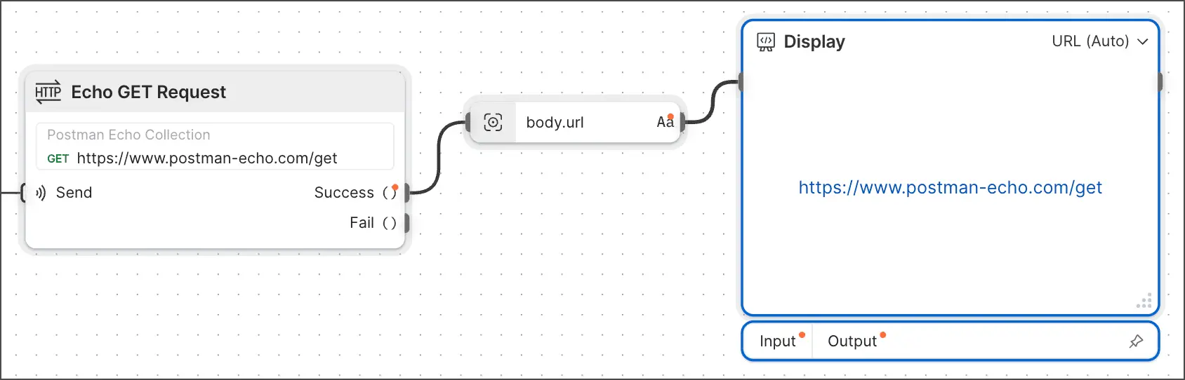 استفاده از Display block برای مشاهده داده عبوری بین blockها در Postman Flows