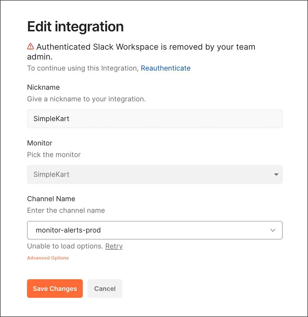 نمای Reauthorize برای اتصال دوباره یک Integration در Postman