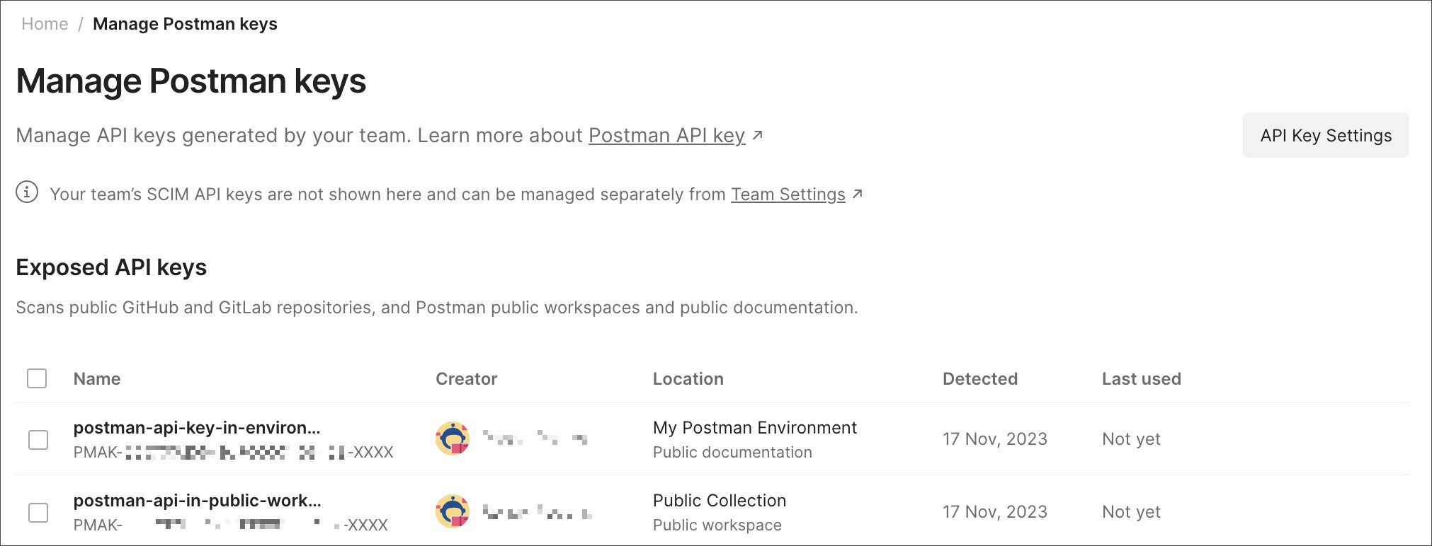 نمایش API keyهای افشا شده در Postman