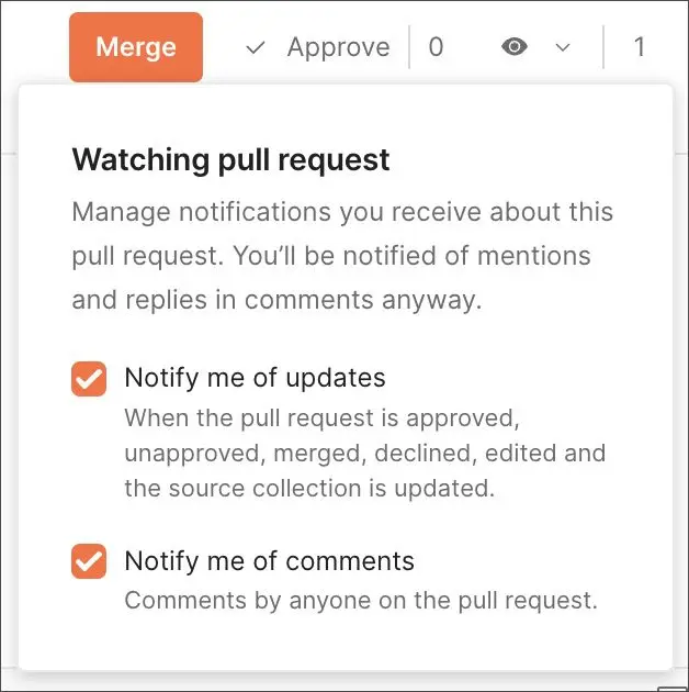 تنظیم شرایط دریافت اعلان برای pull requestهای watch شده در Postman