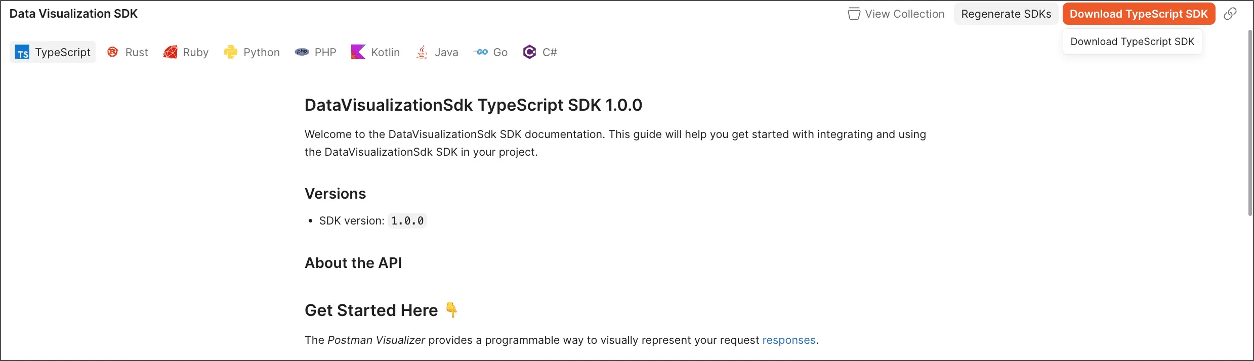 دانلود SDK تولیدشده در Postman