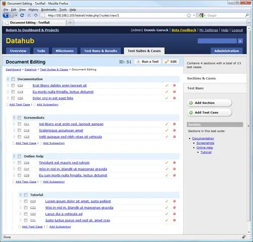 TestRail Beta 1.0.3 has been released 1 nested sections small