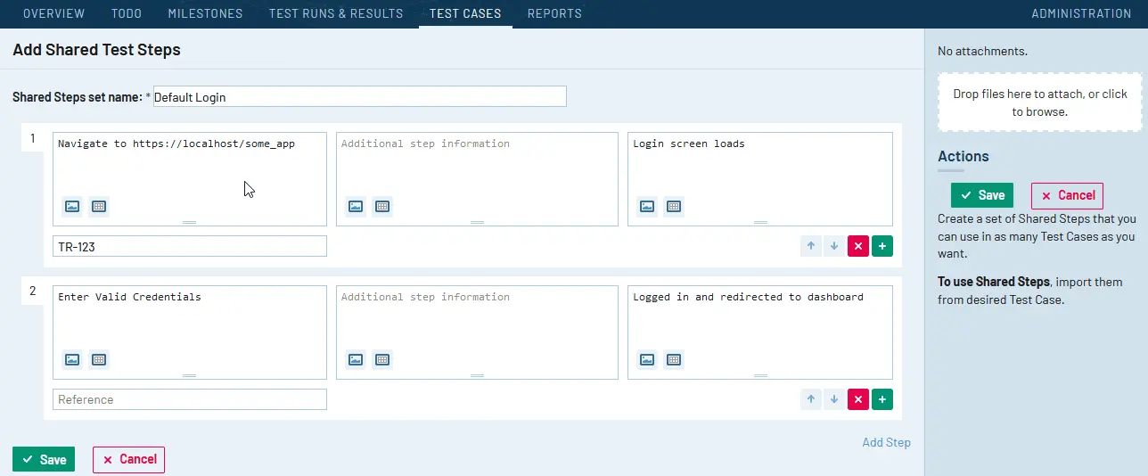 Create new test steps