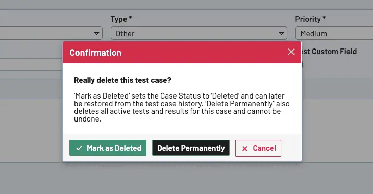 Test case restore