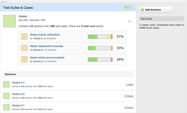 Introducing TestRail 4.0 8 baselines