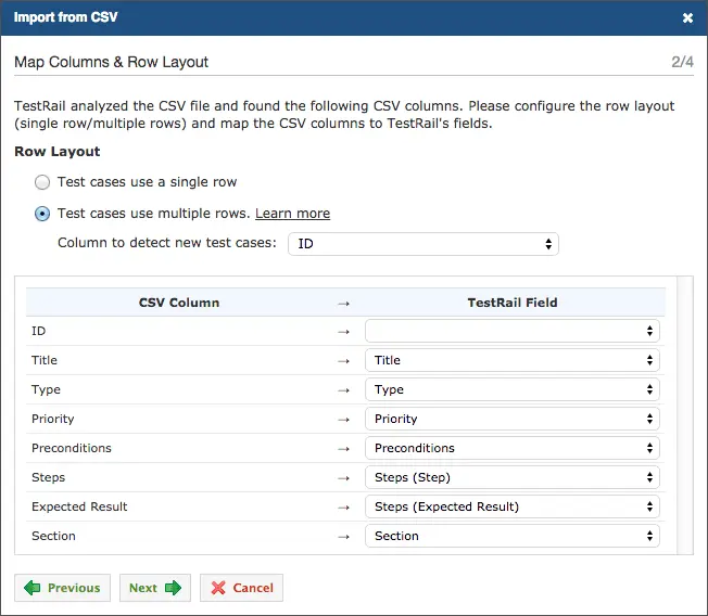 Start Your Migration: CSV/Excel Import in TestRail 4.1 4 fields