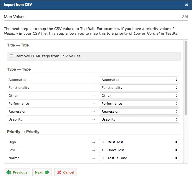 Start Your Migration: CSV/Excel Import in TestRail 4.1 5 values