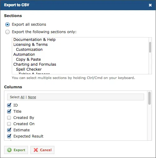 Start Your Migration: CSV/Excel Import in TestRail 4.1 7 csv-export