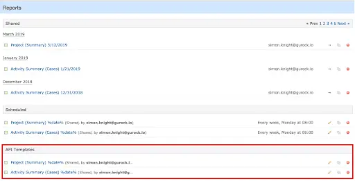 Release 5.7 reports API templates section