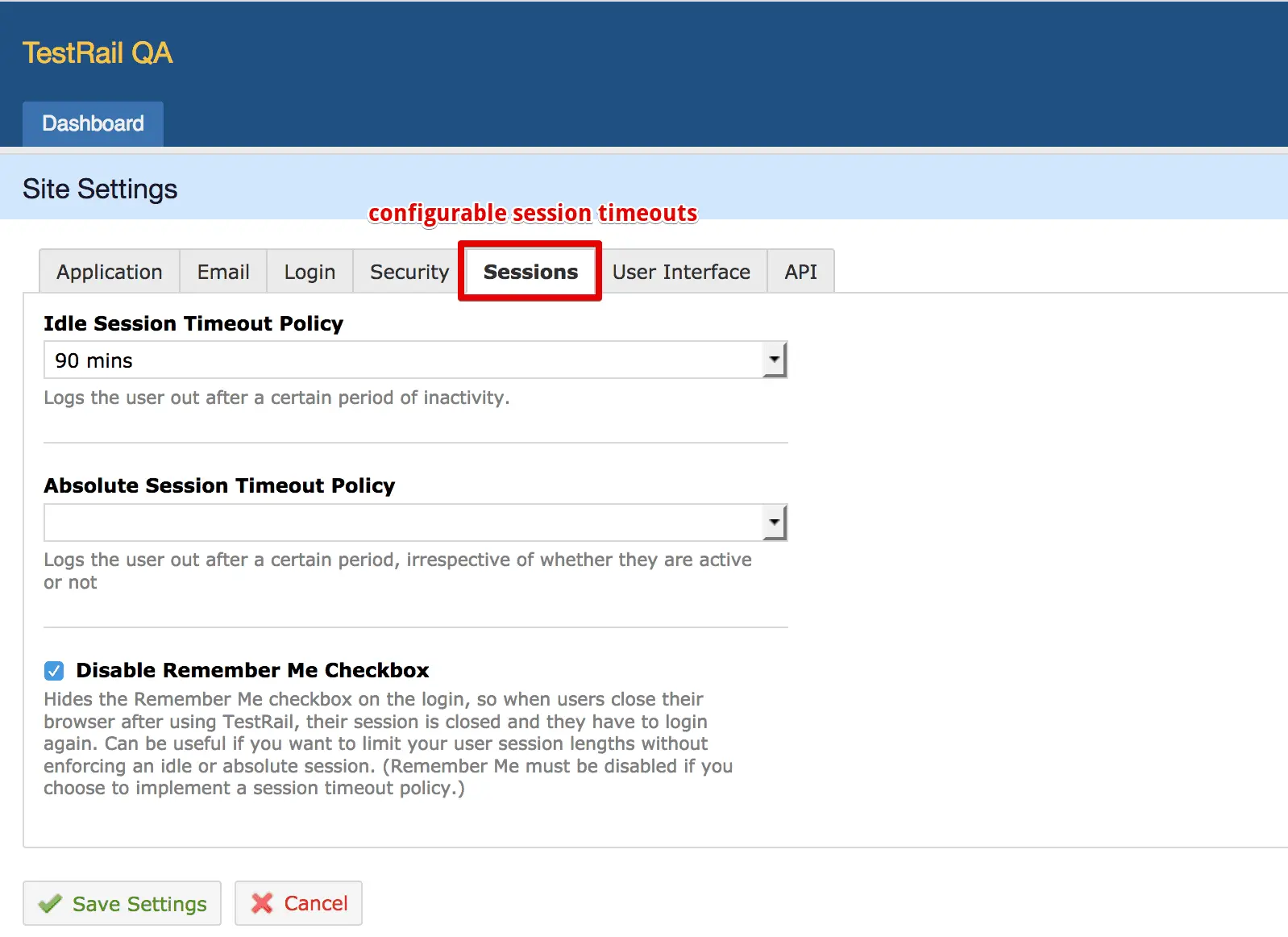 Announcing TestRail 5.5 Release with Ranorex Integration, GDPR, Admin, UI and Performance Enhancements 4 configurable session timeout settings in the administration system settings area
